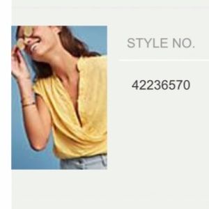 Anthropologie Poplin Wrap Top, yellow s6